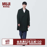無印良品 MUJI(無印良品 ) 男式 双排扣大衣 风衣外套男春秋 中长款 AD0V8C4S 黑色 XL 180/104A