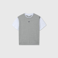 Gap 盖璞 女士拼接假两件圆领T恤 537088 浅灰色 XS