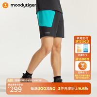 moodytiger【网球系列】男童夏款撞色儿童运动短裤 Air Supply空气衣 炭黑色 130cm