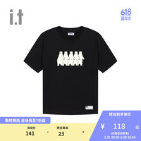 :CHOCOOLATE it 女装圆领短袖T恤2024夏季潮流时尚半袖M006970 BKX/黑色 3XL