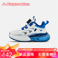 Kappa Kids卡帕儿童运动鞋夏透气软底男女童休闲鞋旋转扣简约童鞋白兰37码