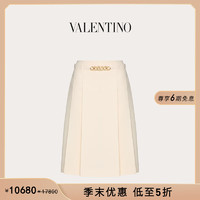 华伦天奴VALENTINO女士 CREPE COUTURE 半裙 象牙白色 36