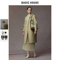 BASIC HOUSE/百家好连帽外套秋冬新款宽松慵懒风双面呢羊毛大衣女 
