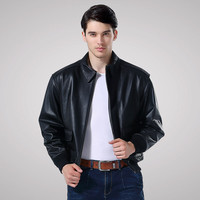 Luxury Lane真皮皮衣男士绵羊皮二战经典A2飞行服皮夹克男装外套 黑色 2XL(加大码)美码尺码偏大