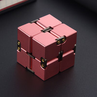 黑科技 创意男孩男朋友减压抖音玩具无限魔方成人解压百变初学者六一节送儿童 高端版粉色 实心铝合金175g