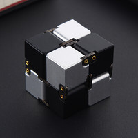 黑科技 创意男孩男朋友减压抖音玩具无限魔方成人解压百变初学者六一节送儿童 高端版黑白 实心铝合金175g