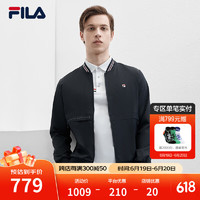 FILA 斐乐男士梭织外套2024夏季时尚休闲基础棒球领上衣 传奇蓝-NV 165/88A/S