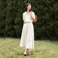 DUIBAI 对白 白新中式国风套装裙 重工绣花上衣半身裙两件套女2024夏季新款