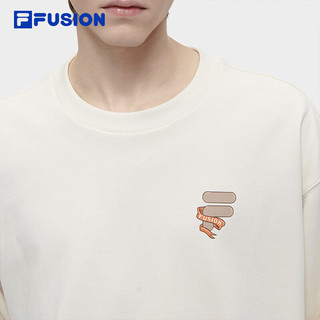 FILA FUSION斐乐潮牌款针织套头衫2024春季时尚休闲卫衣 麦乳色-BG 190/108A/XXXL