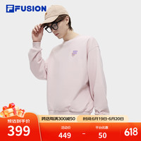 FILA FUSION斐乐潮牌款针织套头衫2024春季时尚休闲卫衣 赤粉色-PK 165/88A/S