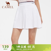 骆驼（CAMEL）运动半身裙女子针织短裙休闲户外网球裙 C0S14LF648-1 白色 M