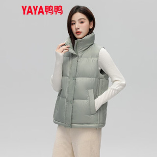 鸭鸭（YAYA）羽绒服女士马甲2022年冬季韩版百搭宽松保暖休闲女装KL 豆绿色 160