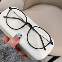 Erilles 显瘦素颜眼镜框 磨砂黑+ 161升级防蓝光镜片