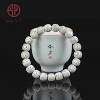 今夕海南星月菩提子手串单圈正月玄月高密大籽绕指柔佛珠圆珠文玩男女 老型桶珠10*9mm正月 21颗+1颗