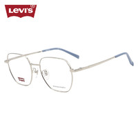 李维斯（Levi's）眼镜框男款近视眼镜架LV7145/010+国产1.598防蓝光镜片 010银色