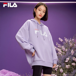 斐乐（FILA）多彩卫衣长袖装宽松时尚运动连帽套头衫男女上衣印花 （加绒）数字薰衣草-PR 190/108A/3XL