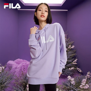 斐乐（FILA）多彩卫衣长袖装宽松时尚运动连帽套头衫男女上衣印花 （加绒）数字薰衣草-PR 170/92A/M