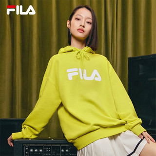 斐乐（FILA）多彩卫衣长袖装宽松时尚运动连帽套头衫男女上衣印花 （加绒）硫磺绿-YE 165/88A/S