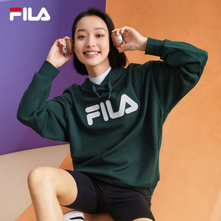 斐乐（FILA）多彩卫衣长袖装宽松时尚运动连帽套头衫男女上衣印花 （加绒）秀峰绿-GN 190/112B/4XL