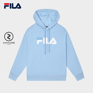 斐乐（FILA）多彩卫衣长袖装宽松时尚运动连帽套头衫男女上衣印花 （加绒）纯真蓝-LB 165/88A/S