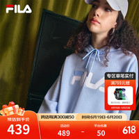 斐乐（FILA）多彩卫衣长袖装宽松时尚运动连帽套头衫男女上衣印花 （加绒）纯真蓝-LB 165/88A/S
