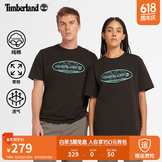 Timberland 男女同款短袖T恤24春夏户外休闲透气A4185 A4185001/黑色 XXS