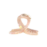 YYEU 交叉中号极简线条气质盘发发抓夹 樱花粉