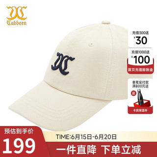 卡宾男装潮流棒球帽24夏帽子LOGO刺绣时尚3242309010 米白色12 均码