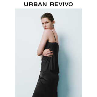 URBAN REVIVO 女装时尚气质魅力荡领短款吊带衫 UWG240116