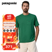 巴塔哥尼亚（Patagonia）男士棉混纺休闲夏季半袖圆领潮流短袖T恤Line Logo 38511 GTRN L