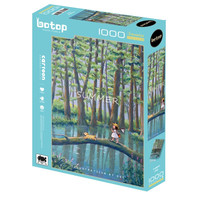 botop拼图成人1000片春肤感黑卡风景治愈减压动漫玩具儿童家居 夏(分4包勿混)+胶水+刮片+海报