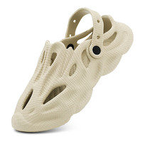 Tasidi-G椰子洞洞鞋夏季外穿防水软底运动凉拖户外防滑溯溪鞋 米色 43(标准码)