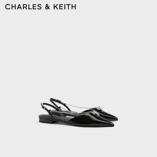 CHARLES & KEITH CHARLES&KEITH24夏季法式尖头平底链条凉鞋女CK1-70900512 Black Box黑色 37