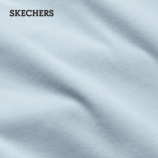 斯凯奇（Skechers）t恤女夏凉感上衣圆领短袖印花L224W030 晴山蓝/02PF M