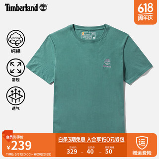 Timberland 男款短袖T恤24春夏户外休闲透气A42YU A42YUCL6/蓝绿色 3XL