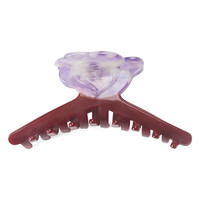 YYEU 鲨鱼夹女盘发发夹女多巴胺醋酸拼接玫瑰花爪夹  紫色玫瑰