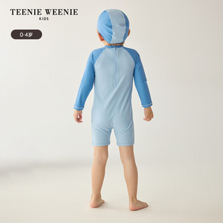 Teenie Weenie Kids小熊童装24夏季UPF50+防晒男宝宝连体泳衣 蓝色 110cm