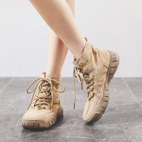 苏系（SUXI）登山鞋女秋冬季爬山沙漠防沙军训防水轻便厚底防滑牛皮靴子男 卡其 40【男生正常码 女生偏大一码】 40 女士穿买小一码