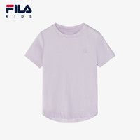 FILA斐乐儿童2024夏季中大童凉感T恤女童短袖 靓丽紫-PU 140cm