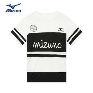 美津浓（MIZUNO）美津浓儿童短袖T恤宽松百搭透气休闲户外运动上衣t男中大童 白色 150cm (身高145-155cm)