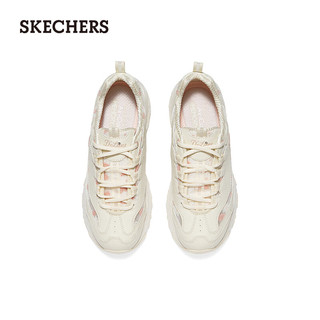 斯凯奇（Skechers）花海熊夏女耐磨厚底复古老爹鞋小雏菊150234 米白色粉色/OFPK 39.5