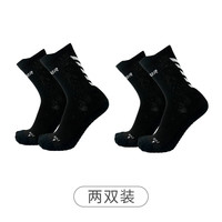 偶能薄款减震足球袜Thin星系列男运动训练短袜篮球精英防滑OUPOWER 黑色两双 M（39-42）