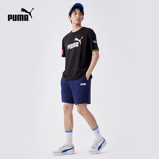 彪马（PUMA） 男子撞色印花运动休闲短裤 ESS SWEAT SHORTS 683489 粗呢蓝-02 XXL(190/86A)