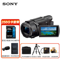 索尼（SONY）FDR-AX60 直播4K高清数码摄像机 家用摄影录像机 (含256G卡+备电+包+卡色金环UV+麦克风+三脚架)