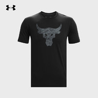 安德玛 UA安德玛男短袖Project Rock强森牛头Bull运动健身T恤1361733-001