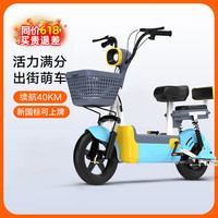 雪辰新国标雅迪车型电动车电动自行车48V12A电动车轻便助力小型电瓶车 原彩蓝（新国标全国可上牌） 48V12A原厂铅酸电池续航约80里 蓝色(新国标可上牌可提取充电）