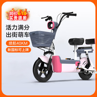 雪辰新国标电动自行车成人电动自行车锂电池代步车长续航电瓶车 元气粉【CCC认证+骑行大礼包】 48V24A锂电池续航约220里