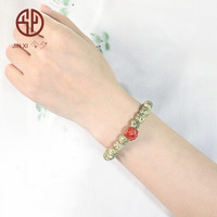 今夕海南星月菩提子手串正月毛感料桶珠朱砂生肖牛文玩饰品 星月原生态9*8mm朱砂生肖牛款