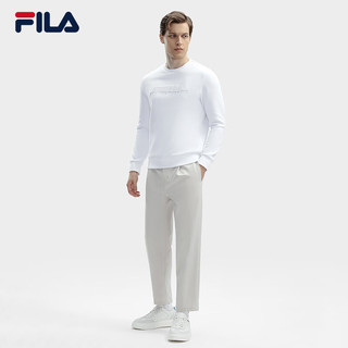 FILA 斐乐男子套头卫衣2024春时尚简约基础休闲针织上衣 标准白-WT 175/96A/L