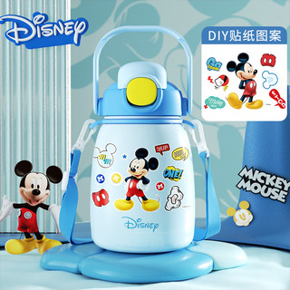 Disney 迪士尼 儿童保温杯大容量双饮大肚杯 1100ml+贴纸+杯带